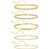 Emibele Gioielli in Oro per Donne, Collezione Bracciali Placcati Oro 14K, Parure di Bracciali Sportivi Regolabili per Loro, Monili in Acciaio Inossidabile Idea Regalo Natalizio per Dame