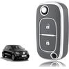 TOOMUME Cover Chiave TPU, Custodia Chiave Adatto per Renault Trafic Twingo Kangoo Megane Clio Captur Modus Master Wind Smart Forfour Fortwo, Copri Chiavi Guscio Chiave Auto Telecomando - Flip Key