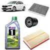 OP Kit tagliando 3 filtri + 4L olio Mobil 0W20 per Skoda Fabia 4 1.0 benzina 2021+