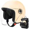 Dajiopao Caschi Da Moto Leggero, Casco Aperto Per Ciclomotore, Protezione Traspirante Con Visiera, Per Scooter, Moto Sportive, Pendolarismo E Avventure All'aria Aperta