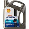 Shell Advance Ultra 4T 10 W-40 - Tanica da 4 Litri
