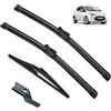 chengjunjun Tergicristallo Anteriori e Posteriori per Ford KA MK2 2009-2014 2015, Set Spazzole per Parabrezza Auto