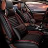 Muchkey Set di Coprisedili 2 posti e Copri Poggiatesta per Sedili Anteriori Auto,Universale,Compatibile con Airbag Laterale,Con Cuscino Cervicale e Lombare Nero Rosso