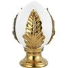 Montemaggi Baroni Home Pumo Pugliese Colorato, Pumo Decorativo in Porcellana Dipinta a Mano, L, Bianco e Oro