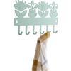 Baroni Home Attaccapanni Decorativo in Metallo con Motivo Foglia, Design Moderno per Tavola e Cucina, Porta Strofinacci da Cucina, Linea Ibiscus, 8x24x15 cm