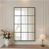 Reflix Specchio da giardino per esterni, 90 x 60 cm, specchio da parete per decorazione, specchio da finestra con cornice in alluminio per corridoio, soggiorno, camera da letto, ingresso, nero