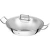ZWILLING Plus wok acciaio inox 18/10, non rivestito con coperchio in vetro, adatto al forno e all'induzione, Ø 32 cm, argento