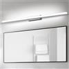 SUZNIU Luce Specchio Bagno Led, 100CM Luce per Specchio Bagno IP44 Freddo 6000K Led del, 20W luminosa Lampada Armadio Illuminazione Impermeabile Argento