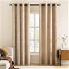 MIULEE Tenda per Camera da Letto in Velluto per Interni Letto Matrimoniale Tende per Finestre Tende per Soggiorno Moderne con Anelli Stampate d'Oro Decorative 2 Pannelli 140X200 cm Beige