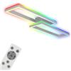 BRILONER - Lampada da soffitto RGB, lampada da soffitto retroilluminata a LED, dimmerabile, temperatura colore regolabile, cornice a LED RGB, telecomando, colore alluminio