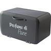 Baroni Home Portapane con Apertura Frontale e Chiusura Ermetica, Cassetta Pane Anti-Muffa in Metallo 34X19X17 cm (Grigio Antracite)