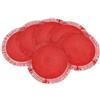 Baroni Home Set 6 Tovagliette Tonde in Paglia Sintetica Colorata, Tovagliette Sottopiatto, Tovaglietta Americana da Colazione, Diametro 38 cm, Rosso
