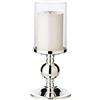 EDZARD Portacandele Bamboo (altezza 27 cm), argentato, resistente all'ossidazione, per candele cilindriche fino a ø 8 cm, con vetro, perfetto per le candele permanenti Cornelius di EDZARD