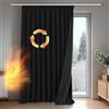 Deconovo Tende per Interni Oscuranti 100% con Retro Nero Completo, Tende Termiche Isolanti con Fettuccia per Camera da Letto e Soggiorno Moderne, 1 Pannelli, 300x220 cm, Nero