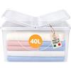 AKITAInk Contenitori in Plastica con Coperchio - Box Portaoggetti Trasparenti con Clip o Doppia Apertura, Vari Formati 13L e 40L, Disponibili Singoli o Set, Ideali per Casa e Garage (1 Pz x 40 Litri)