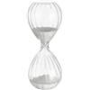 Baroni Home Clessidra con Sabbia, Clessidra Design Decorativa per Soggiorno, Salotto, Sala, Camera da Letto, Ufficio, Studio, Clessidra 5 minuti, 5x5x12,5 cm (Panciuta Bianca)