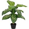 Baroni Home Pianta Artificiale per Interno ed Esterno, Pianta Banano Dieffenbachia Finta Decorativa per Soggiorno, Camera da Letto, Cucina, Altezza di 80 cm