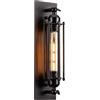 PETITES ECREVISSES Applique da parete Interno Industriale Lampada da parete Nero E27 Vintage 48cm in Metallo e Legno Lampada a Muro Interni Vintage per Soggiorno Corridoio Camera da Letto Scale (N-A48-1)