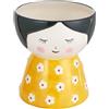 Baroni Home Vaso Pop, Soprammobile Moderno Dipinto a Mano, Statuetta da Interno o Esterno, Vestito Giallo, 14X13.5X15 cm