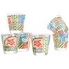Baroni Home Set 6 Bicchieri Acqua con Decoro Colorato Stampato, Bicchieri in Vetro Colorati MADE IN ITALY, Bicchieri Lavabili in Lavastoviglie, 25 CL, Fantasia Cementine