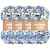 BambooMN JubileeYarn Fun Finger Loops Yarn - Filato in poliestere Jumbo - 100 g/matassa - Multicolore Grigio Azzurro - 4 matasse