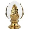 Montemaggi Baroni Home Pumo Pugliese Colorato, Pumo Decorativo in Porcellana Dipinta a Mano, XL, Bianco e Oro
