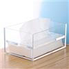 SANRUI Porta fazzoletti in acrilico trasparente con coperchio superiore da 8 mm, rettangolare, organizer per bagno, cucina e scrivania da ufficio