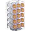 Relaxdays Porta Cialde caffè, Organizer Portacapsule per 30 Capsule Compatibili Keurig, HxLxP: 30,5x16x12,5 cm, Argento