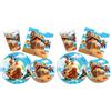 Decoraparty Set Stoviglie Pirati per Compleanno, Addobbi Decorazioni da Tavola per 8 Invitati, Festa, Party - 8 Piatti Grandi, 8 Piatti Piccoli, 16 Tovaglioli, 8 Bicchieri (Kit 40 pezzi)