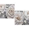 DRW Quadro su Tela con Fiori Dipinti a Mano in Bianco, 80 x 3 x 80 cm, Medidas: 80x3x80cm