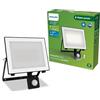 PHILIPS Lois, Proiettore per Esterni, con Sensore di Movimento, 50 W, 5000 K,Nero