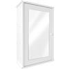 Baroni Home Pensile Bagno con Specchio Contenitore, Armadietto da Parete con Anta a Specchio, Mobile Bagno Salvaspazio in Plastic Wood, 34x15x53 cm Bianco