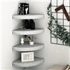 Generico Mensole Angolari 4 pz Grigio Cemento 25x25x3,8 cm in MDF,Mobili,Scaffalature,Scaffali e mensole per pareti-326635