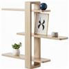 Baroni Home Mensola a 3 Ripiani Scorrevoli, Scaffale Compatto in MDF, Organizzatore Salvaspazio per Bagno, Cucina e Casa, Montaggio Facile, 50x16x58 cm Naturale