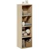 Baroni Home Libreria a Cubi Componibile, Scaffale Modulare Multiuso per Soggiorno, Camera e Ingresso, Design Moderno, Montaggio Semplice, Naturale 4 Ripiani, 24x31x106cm
