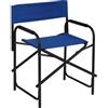 Baroni Home Sedia da Regista Pieghevole in Acciaio Tubolare, Poltrona Ergonomica Salvaspazio in Tela per Campeggio, Mare, Spiaggia, 56x44x76 cm, Blue