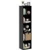 Baroni Home Libreria a Cubi Componibile, Scaffale Modulare Nero a 5 Ripiani, Mobile Multiuso per Soggiorno, Camera e Ingresso, Design Moderno, Montaggio Semplice, 24x31x132cm