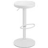 Baroni Home Sgabello Girevole Senza Schienale, Altezza Regolabile, in Ecopelle e in Acciaio, Per Sala da Pranzo, Cucina, Bar, Leggero e Motaggio Facile, 39x36x55-76 cm, Bianco,1 Pezzo