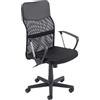 Baroni Home Sedie Ergonomica da Ufficio Nera in Acciaio e Soft Foam, con Schienale in Ecopelle, Ruote Girevoli, Braccioli, Altezza e Inclinazione Regolabile, Facile da Montare, 47x47x109 cm