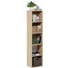 Baroni Home Libreria a Cubi Componibile, Scaffale Modulare Multiuso per Soggiorno, Camera e Ingresso, Design Moderno, Montaggio Semplice, Naturale 5 Ripiani, 24x31x132cm