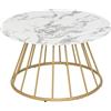 ATMOSPHERA CREATEUR D'INTERIEUR Tavolino Effetto Marmo Bianco Fulmine D70cm, Ø70x40