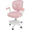 Cutycaty Sedia da scrivania per bambini, ergonomica, girevole per bambini, con rivestimento in rete, con braccioli pieghevoli, rotazione a 360°, regolabile in altezza, poggiapiedi, portata fino a 100 kg (rosa)