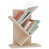 Baroni Home Libreria ad Albero Salvaspazio a 2 Ripiani Scaffale Portalibri Verticale da Terra per Soggiorno, Studio e Cameretta, 18x30x40 cm Naturale