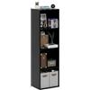 Baroni Home Libreria a Cubi Componibile, Scaffale Modulare Multiuso Nero 4 Ripiani per Soggiorno, Camera e Ingresso, Design Moderno, Montaggio Semplice, 24x31x106cm