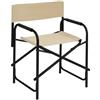 Baroni Home Sedia da Regista Pieghevole in Acciaio Tubolare, Poltrona Ergonomica Salvaspazio in Tela per Campeggio, Mare, Spiaggia, 56x44x76 cm, Ecru