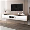 Merax Mobile TV basso da appendere, per soggiorno, TV, cassettiera con luce LED, TV