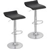 Baroni Home 2 Sgabelli Bar Girevole con Altezza Regolabile, Base Cromata con Poggiapiedi e Fondo Antigraffio, Sgabello Cucina, Ristorante, Penisola, Facile da Montare, 38x45x59-79 cm, Nero, 2 Pezzi