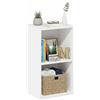 Baroni Home Libreria a Cubi Componibile Bianca, Scaffale Modulare 2 Ripiani Multiuso per Soggiorno, Camera e Ingresso, Design Moderno, Montaggio Semplice, 24x31x54cm
