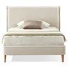 EVERGREENWEB MATERASSI & BEDS EVERGREENWEB Letto Piazza e Mezzo in doghe in legno con Testata e rivestimento in tessuto Beige | facile da montare |Adatto per materasso cm 120x200 | Letto di Design |Mod. Parigi