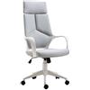 DecHome - Sedia da Ufficio Ergonomica 63 x 63 x 117-127 cm in Tessuto Grigio
